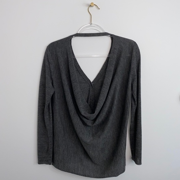 Eileen Fisher Gray (ASH) L/S V-NK Drape Cardi Sweater 100% Royal Alpaca XS NWT - Picture 5 of 12